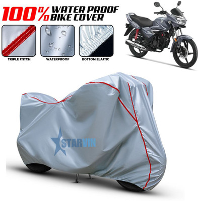 Starvin Waterproof Two Wheeler Cover for Honda(Shine, Silver, Red)