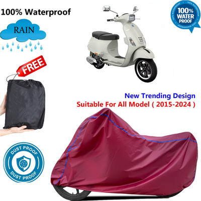 OliverX Waterproof Two Wheeler Cover for Vespa(SXL 150 BS6, Maroon)