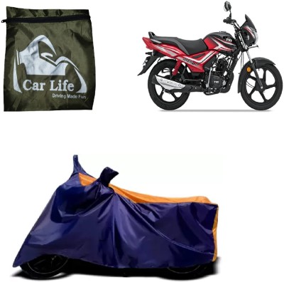 Car Life Two Wheeler Cover for TVS(Star City Plus, Orange, Blue)