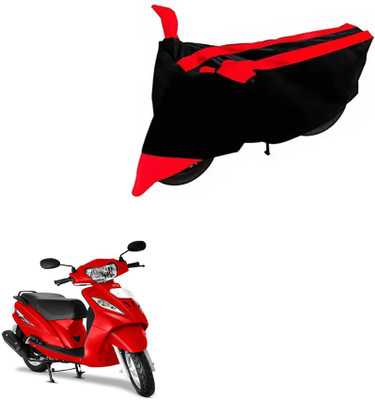 DeepShakshi AUTOMOTIVE Two Wheeler Cover for TVS(Wego, Black, Red)