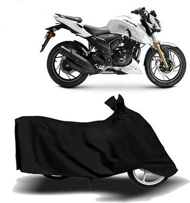 Mdstar Waterproof Two Wheeler Cover for TVS(Apache RTR 200 Fi E100, Black)