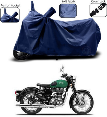 DeepShakshi AUTOMOTIVE Waterproof Two Wheeler Cover for Royal Enfield(Classic 350, Blue)