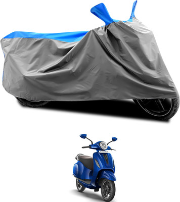 PAGORA Waterproof Two Wheeler Cover for Bajaj(New Chetak, Grey, Blue)