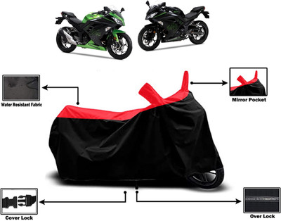 Amexride Two Wheeler Cover for Kawasaki(Ninja 300 BS6, Red)