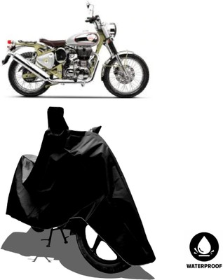 Amexride Waterproof Two Wheeler Cover for Royal Enfield(Bullet Trials 500, Black)