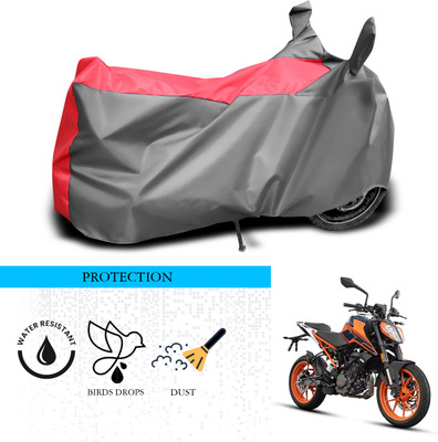 ANTHUB Waterproof Two Wheeler Cover for KTM(200 Duke, Grey, Red)