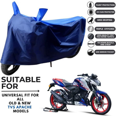 ZAQE Two Wheeler Cover for TVS(Apache RTR 165 RP, Blue, Blue)
