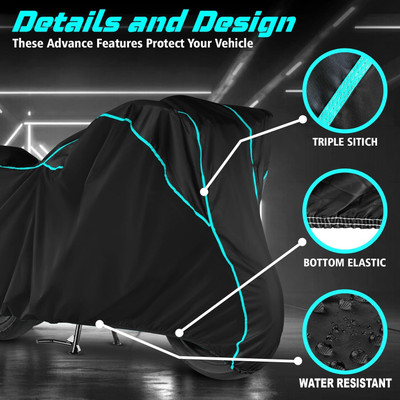 xodi Waterproof Two Wheeler Cover for Bajaj(Pulsar 220, Black, Blue)