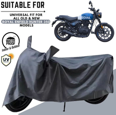 MADAFIYA Waterproof Two Wheeler Cover for Royal Enfield(Hunter 350, Grey)