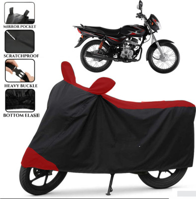 TENNYCER Waterproof Two Wheeler Cover for Bajaj(CT110, Black, Red)
