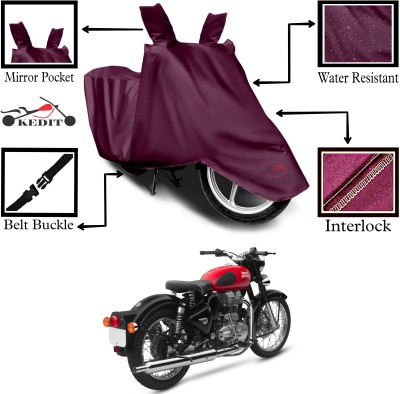 KEDIT Two Wheeler Cover for Royal Enfield(Bullet 350 Twinspark, Maroon)