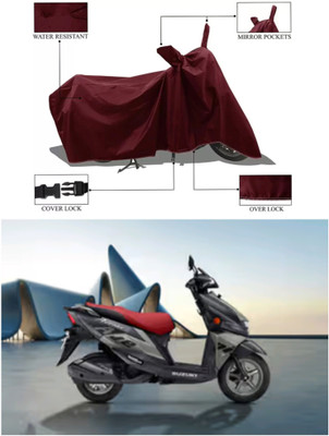 RAQTRO Waterproof Two Wheeler Cover for Suzuki(Avenis 125, Maroon)