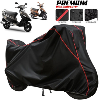 xodi Two Wheeler Cover for TVS(Scooty Pep+, Black, Red, Multicolor)