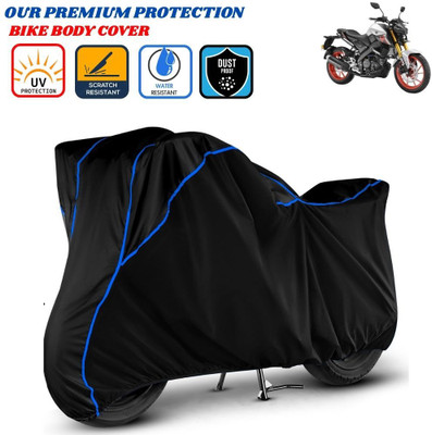 Delphinium Waterproof Two Wheeler Cover for Yamaha(MT 15, Black, Blue)