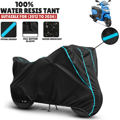 Mwiss Waterproof Two Wheeler Cover for Hero(Pleasure, Black, Blue)