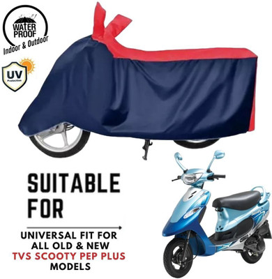 ZAQE Waterproof Two Wheeler Cover for TVS(Pep Plus BS6, Blue, Red)