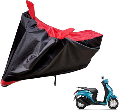 COTSHER Waterproof Two Wheeler Cover for Yamaha(Fascino 125 BS6, Black, Red)