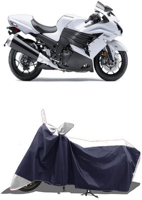 SUGASHRI Waterproof Two Wheeler Cover for Kawasaki(Ninja ZX 14R BS6, White, Blue)