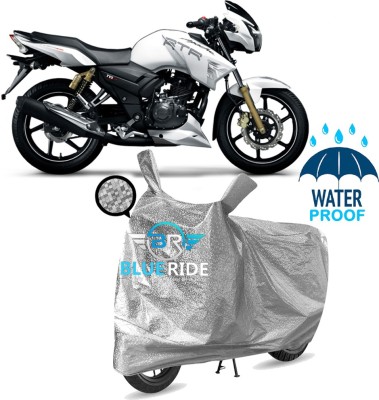 BLUERIDE Two Wheeler Cover for TVS(Apache RTR 180, Silver)