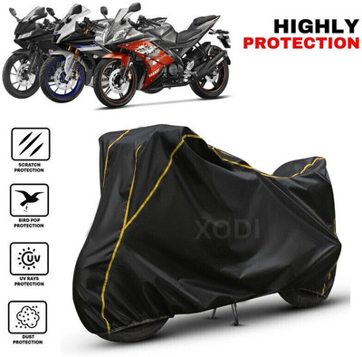 xodi Waterproof Two Wheeler Cover for Yamaha(R15, Black, Yellow)
