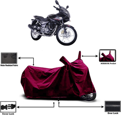 Amexride Two Wheeler Cover for Bajaj(Pulsar 220 DTS-i, Maroon)