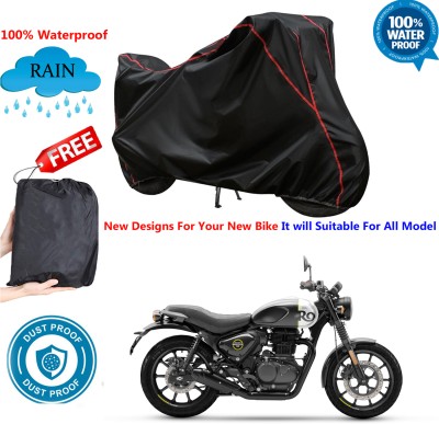 AutoGalaxy Waterproof Two Wheeler Cover for Royal Enfield(Hunter 350, Black)