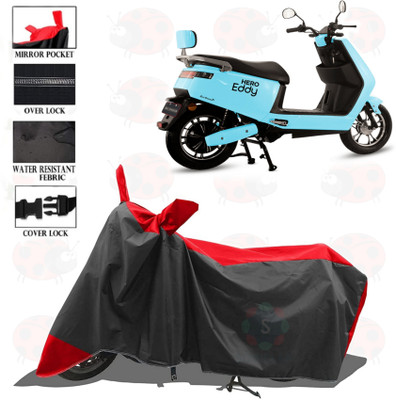 sowelar Waterproof Two Wheeler Cover for Hero Electric(Electric Atria, Red, Black)