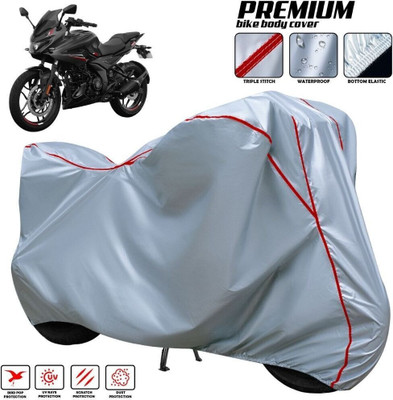 AutoGalaxy Waterproof Two Wheeler Cover for Bajaj(Pulsar 220F, Silver, Red, Multicolor)