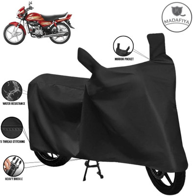 MADAFIYA Waterproof Two Wheeler Cover for Hero(CD deluxe, Black)