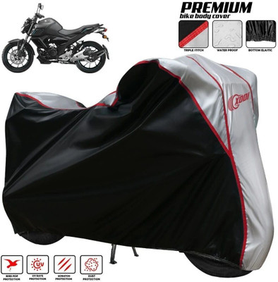 xodi Waterproof Two Wheeler Cover for Yamaha(FZ S FI New, Silver, Black)