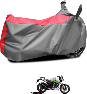 CODOKI Waterproof Two Wheeler Cover for TVS(Apache RTR 200 Fi E100, Grey, Red)