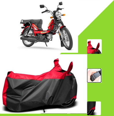 WMIZEXA Two Wheeler Cover for Universal For Bike(XL 100 Heavy Duty, Black, Red)