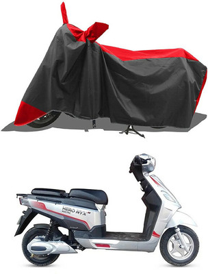 AG AutoHub Waterproof Two Wheeler Cover for Hero(Electric NYX e5, Black, Red)