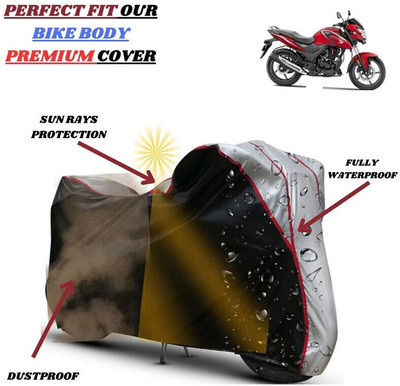 Delphinium Waterproof Two Wheeler Cover for Honda(SR 160, Black, Silver)