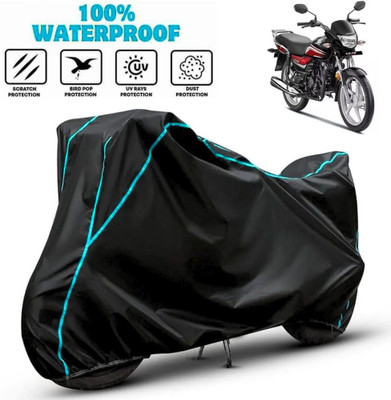 favy Waterproof Two Wheeler Cover for Honda(CD 110 Dream, Black, Blue)
