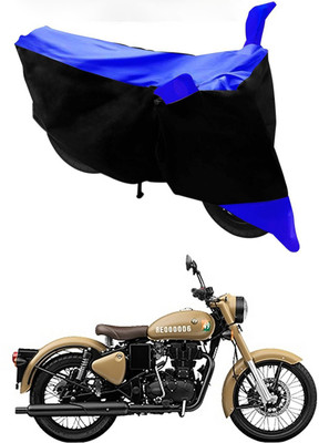 MMSSTAR Waterproof Two Wheeler Cover for Royal Enfield(Bullet Trials 500, Blue, Black)