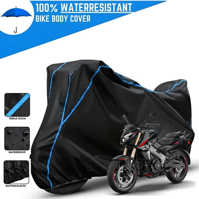 OliverX Waterproof Two Wheeler Cover for Bajaj(Pulsar 125, Black, Blue)