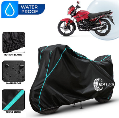 MATT_X Waterproof Two Wheeler Cover for Hero(Glamour, Black, Blue)