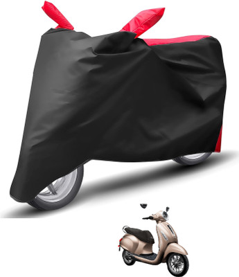 Caronix Waterproof Two Wheeler Cover for Bajaj(Chetak, Red)