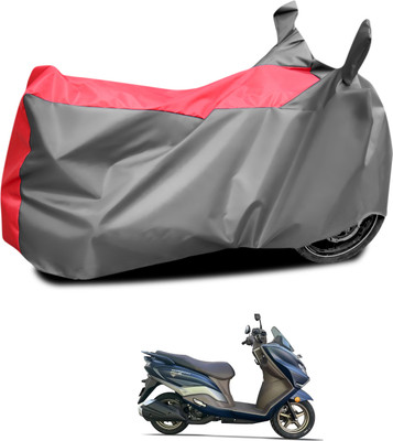 CODOKI Waterproof Two Wheeler Cover for Suzuki(Burgman Street 125, Grey, Red)