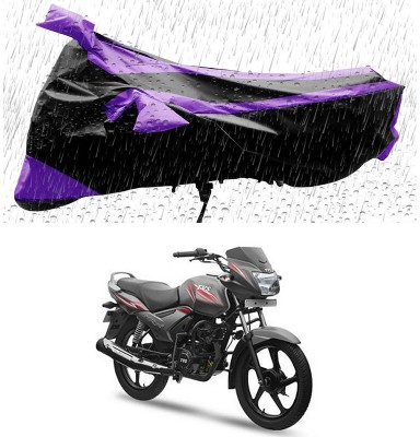 Genipap Two Wheeler Cover for TVS(Star City Plus, Black, Purple)