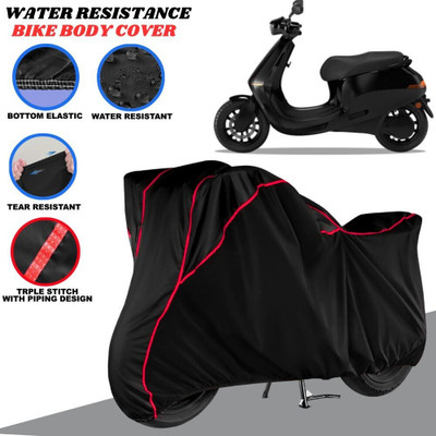 SRP PRODUCT Waterproof Two Wheeler Cover for Ola(Electric, Black, Red)