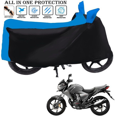 OliverX Waterproof Two Wheeler Cover for Honda(Unicorn, Black, Blue)