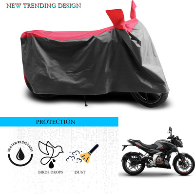 ANTHUB Waterproof Two Wheeler Cover for Bajaj(Pulsar 180NS, Grey, Red)