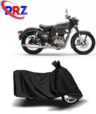 RRZ Waterproof Two Wheeler Cover for Royal Enfield(Classic 350, Black)