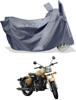 Amexride Two Wheeler Cover for Royal Enfield(Classic 350 Signals, Grey)