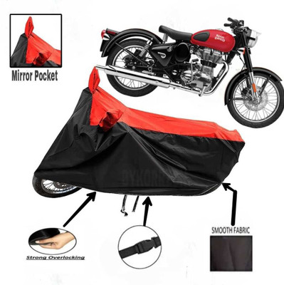 AutoGalaxy Waterproof Two Wheeler Cover for Royal Enfield(Meteor 350, Red, Black)