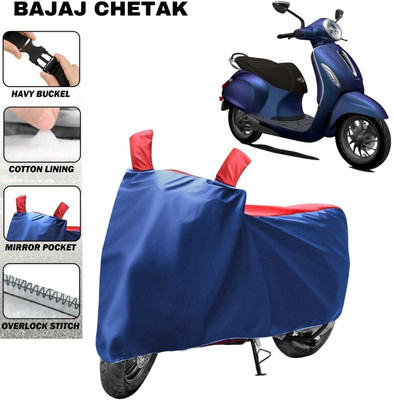 brandroofz Waterproof Two Wheeler Cover for Bajaj(Chetak, Blue, Red)