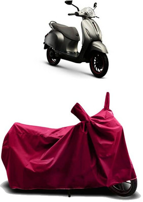 KEDIT Two Wheeler Cover for Bajaj(Urbanite Chetak, Maroon)