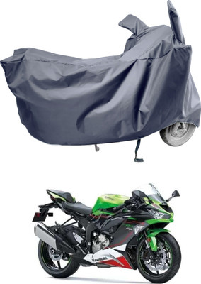 Amexride Two Wheeler Cover for Kawasaki(Ninja ZX-6R BS6, Grey)